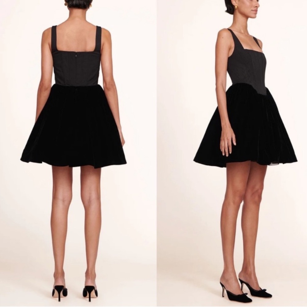 STAUD Landscape black velvet dress